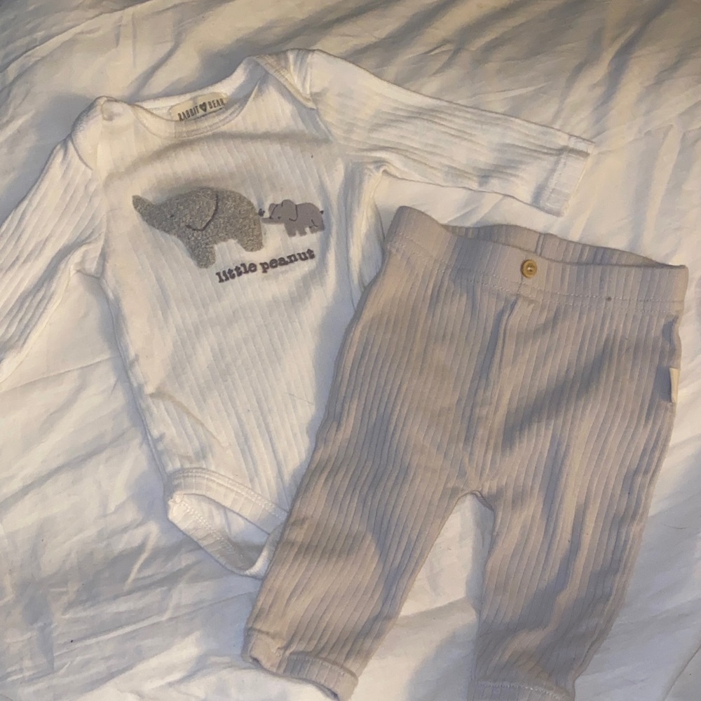 Elephant Kids Set - White and Gray